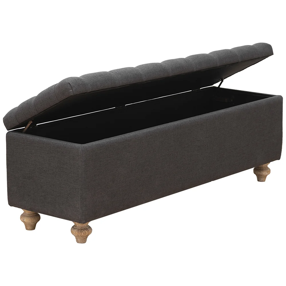 Ottoman With Buttoned Seat and Storage - Image 2