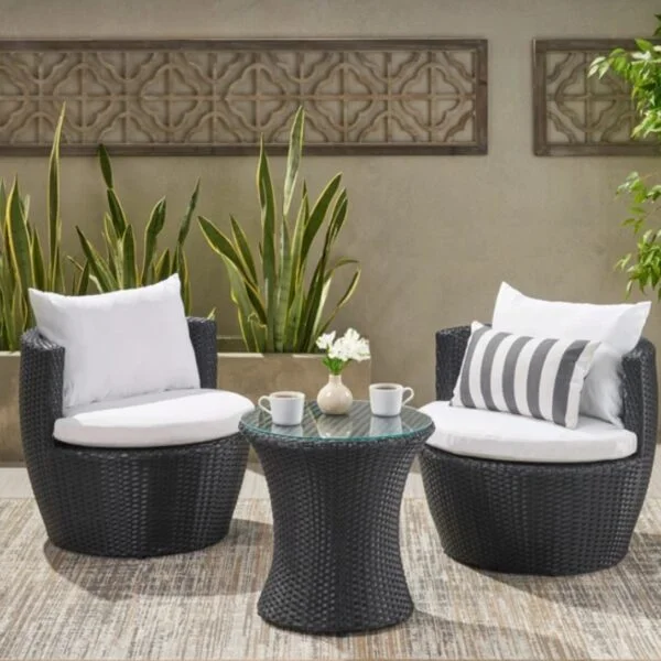 Outdoor Leisure Cup Chair Stackable 3 Piece Set