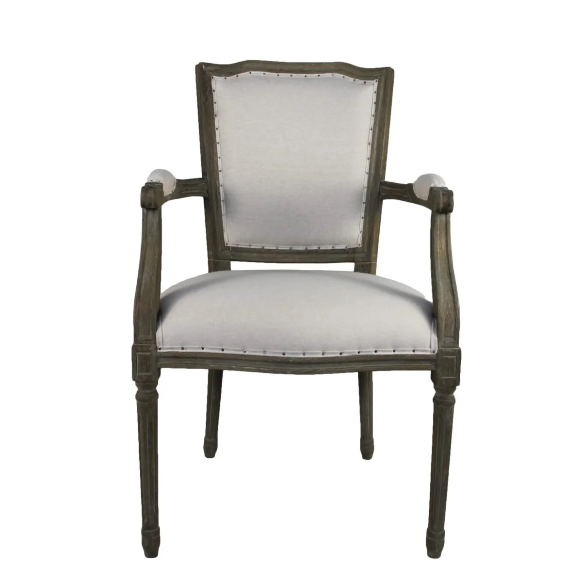 Sumner Oak Linen Dining Armchair HWC009