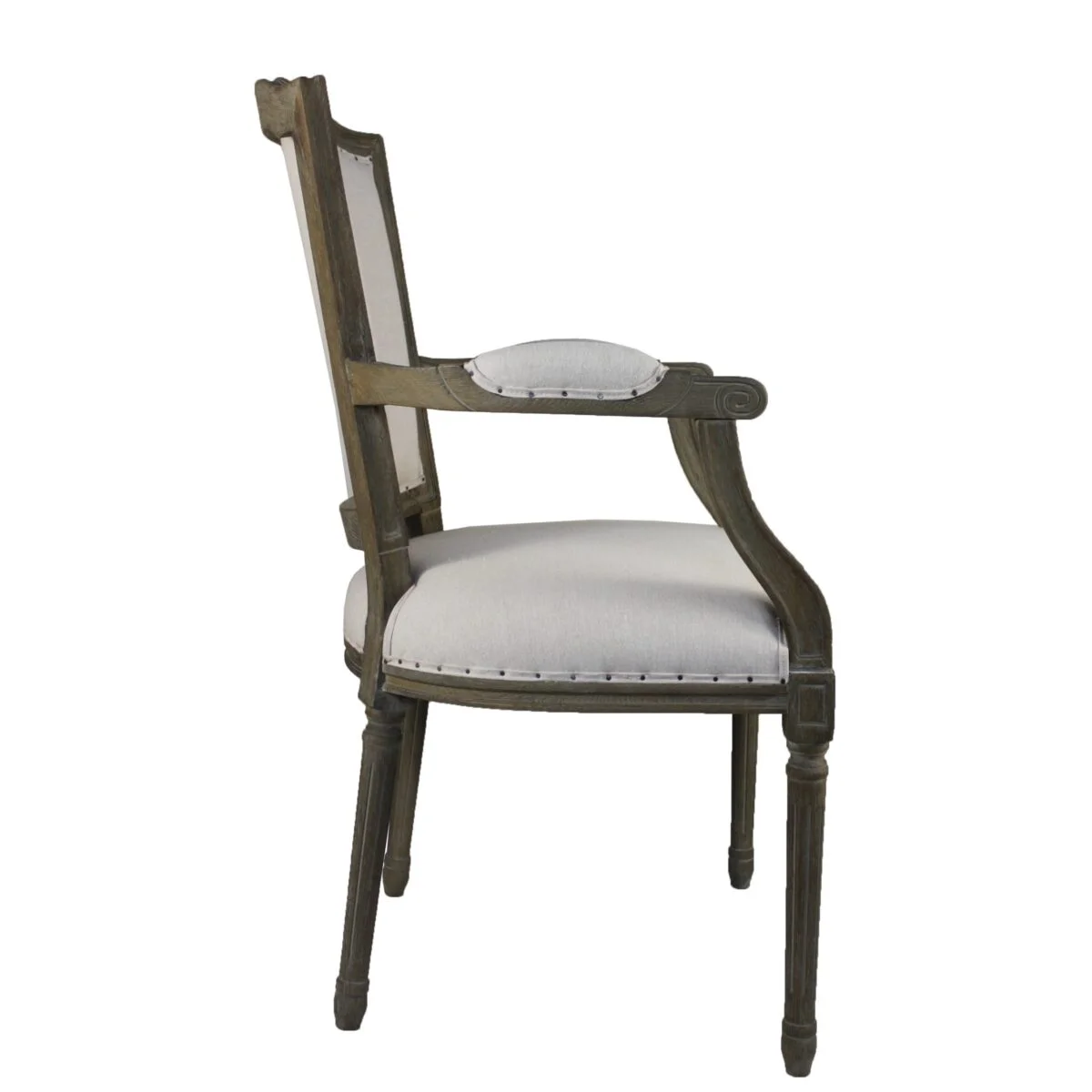 Sumner Oak Linen Dining Armchair HWC009