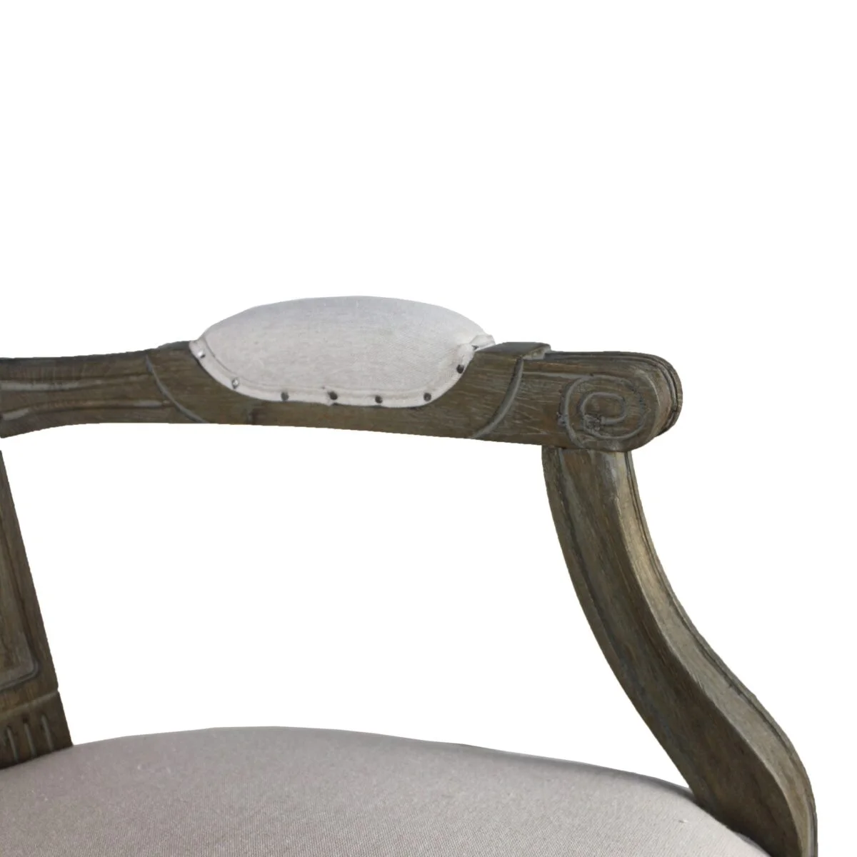 Sumner Oak Linen Dining Armchair HWC009