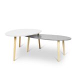 Aura 2 Piece Drop Wood Coffee Table Set