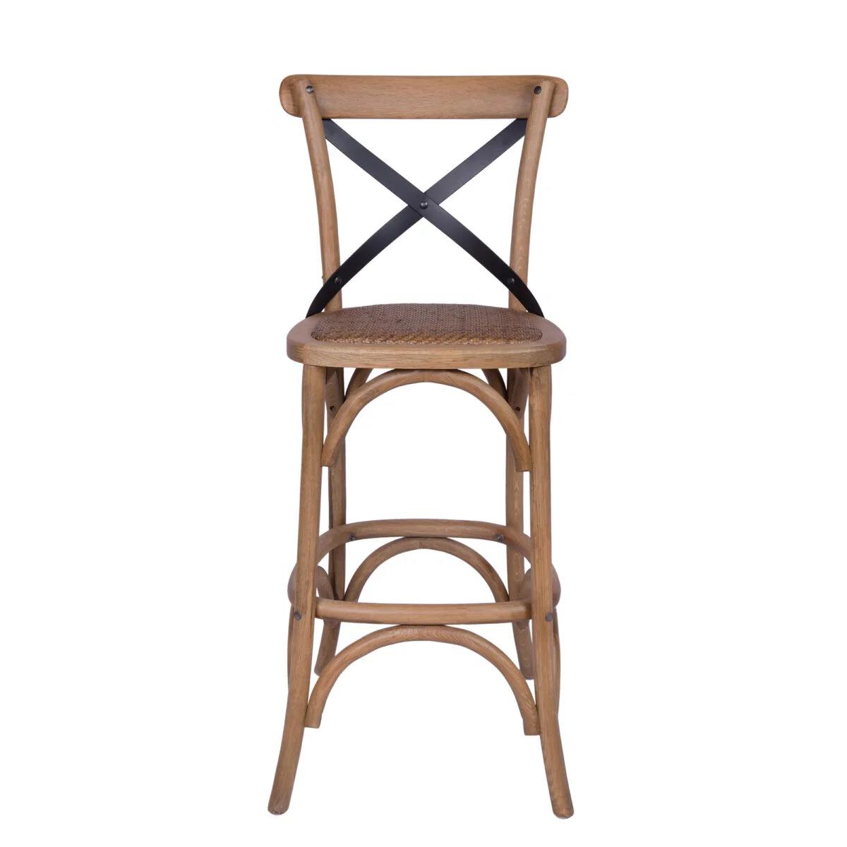 Owlnest_C0011_Marie Metal Cross Back Barstool With Rattan Seat_1