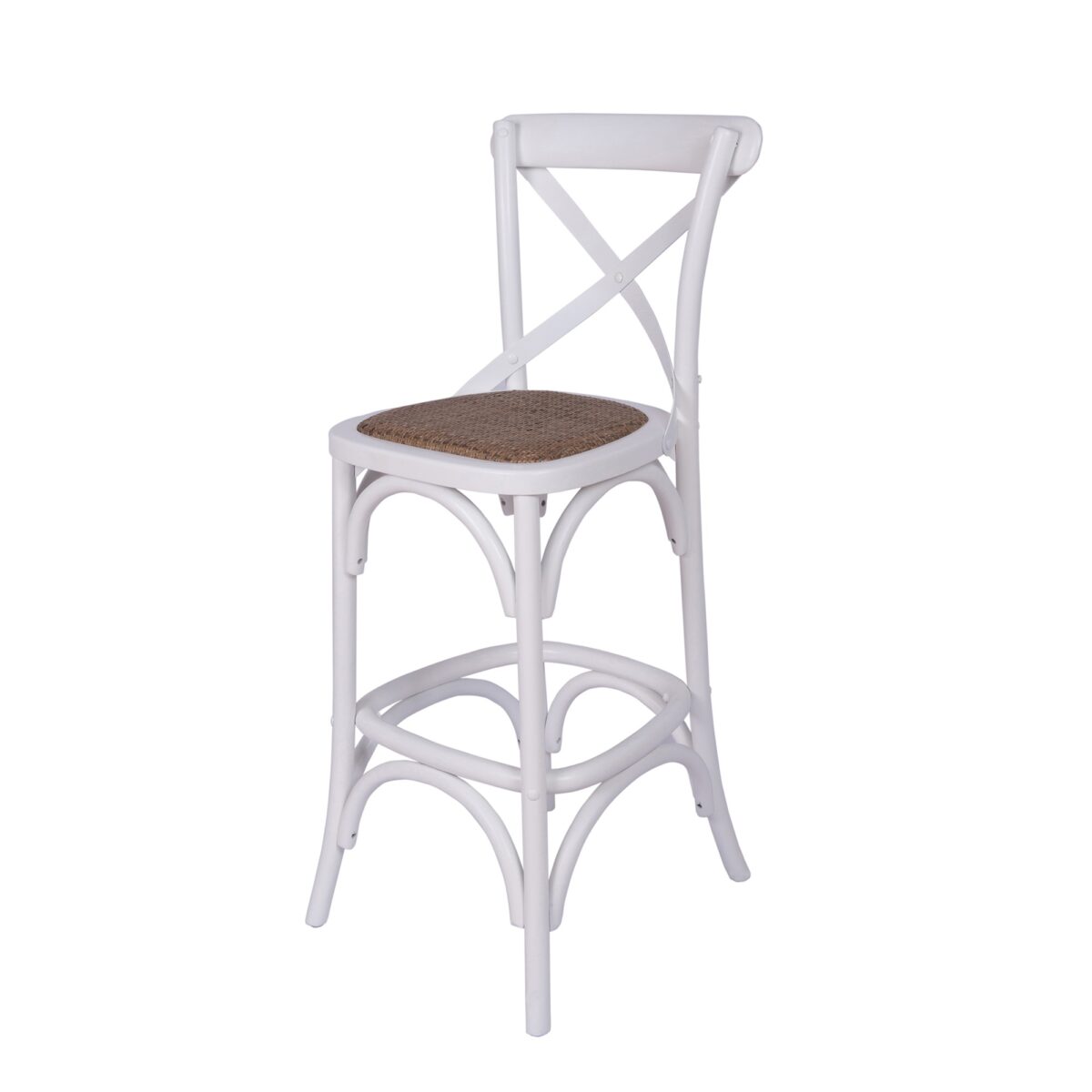OwlNest Cross Back Barstool With Rattan Seat C0012