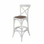 OwlNest Cross Back Barstool With Rattan Seat C0012