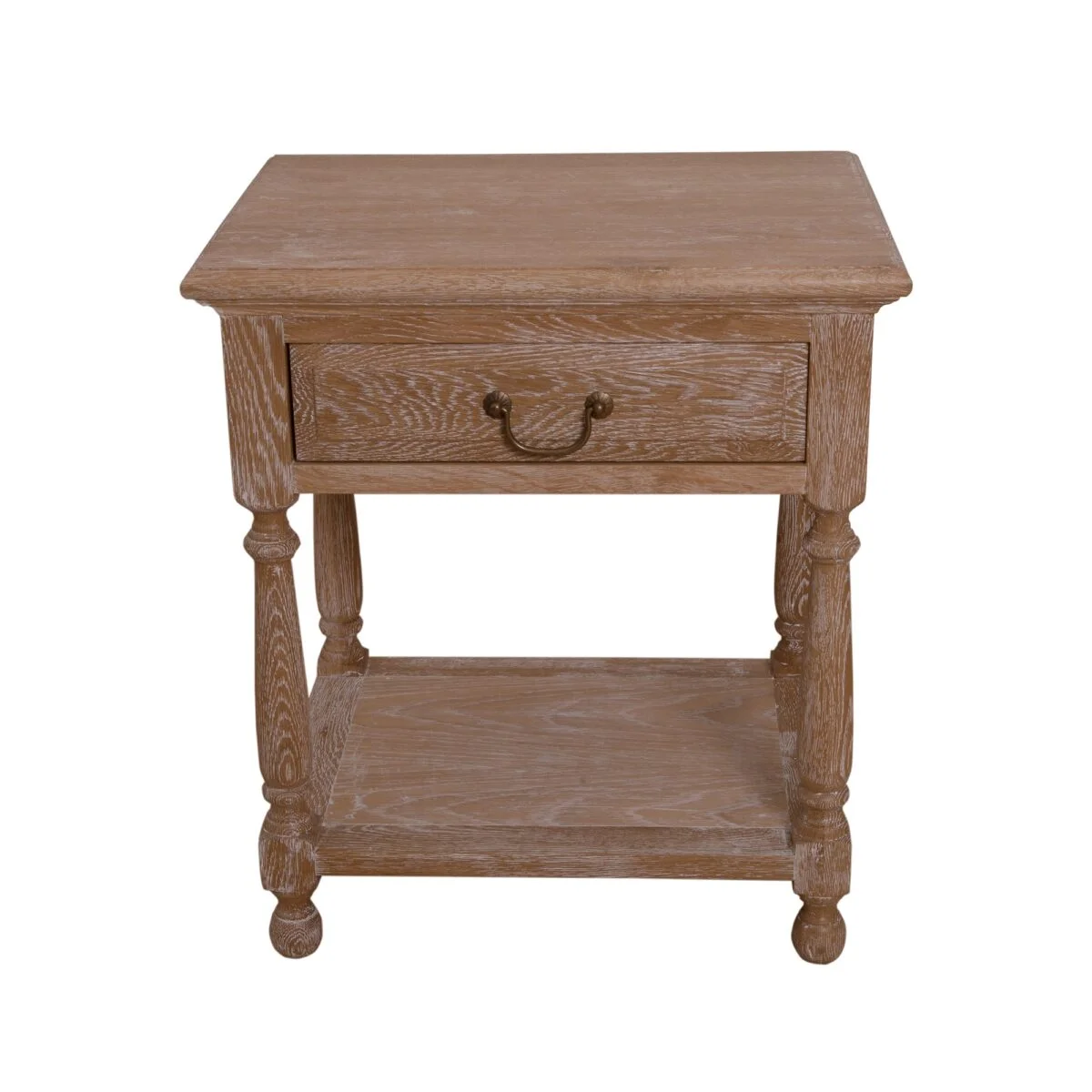 Owlnest_CA0087_French Elegance Solid Oak One Drawer Bedside Table With Pull Out Shelf-10s