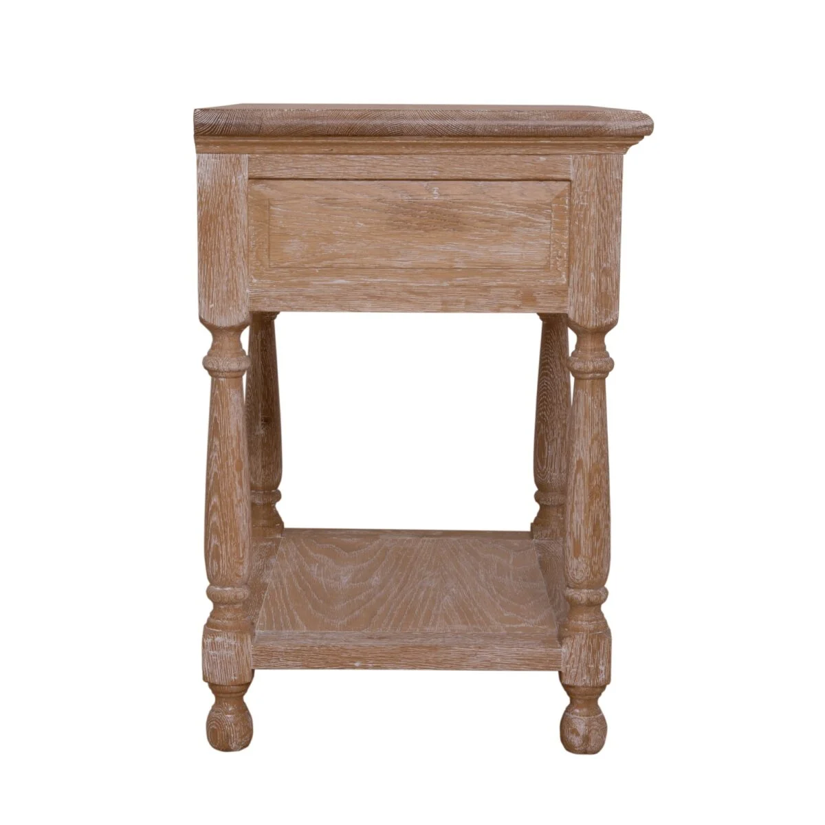 Owlnest_CA0087_French Elegance Solid Oak One Drawer Bedside Table With Pull Out Shelf-5s