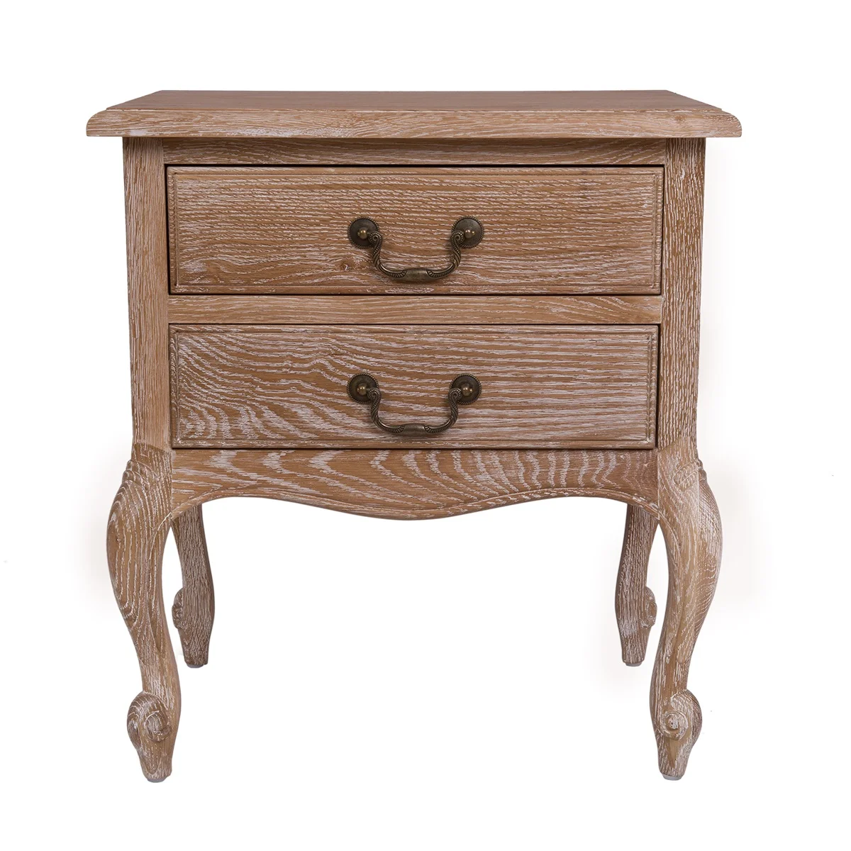 Owlnest_CA0090_RereBlue Solid Oak two Drawer BedsideTable-1