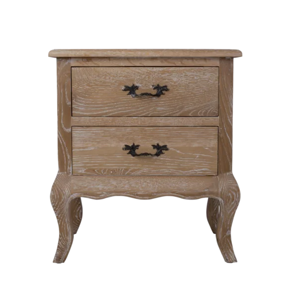 Owlnest_CA0092_Louvre Solid Oak Two Drawer Bedside Table-1new