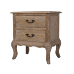 Owlnest_CA0092_Louvre Solid Oak Two Drawer Bedside Table-4new