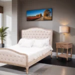 Owlnest_BO069 70_Charme Button Tufted Oak Bed Frame_MKT