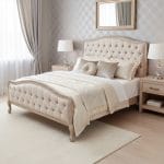 Owlnest_BO069 70_Charme Button Tufted Oak Bed Frame_bedroom