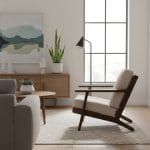 Vogue Solid Oak & Linen Upholstered Armchair