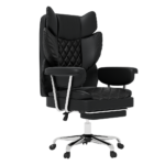Gaming Office Chair High Back PU Leather Black - Image 9