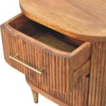 Ribbed Bedside with Brass Accents - Image 6