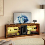 TV Stand Cabinet Glass Display Storage Shelves - Image 7