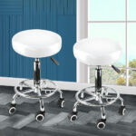 2x Swivel Salon Barstool Hairdressing White - Image 7