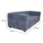 Parisian 3 Seater Upholstered Sofa Lounger - Image 6