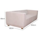 Olivia 3 Seater Upholstered Sofa Lounger - Image 11