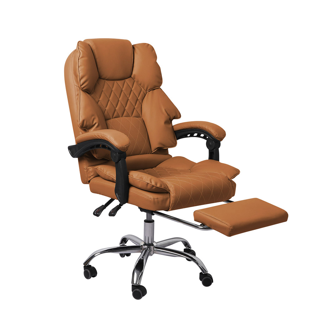 idropship01-56.jpg Gaming Chair Office Computer Brown Footrest - Image 1