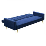 Sofa Bed Convertible Velvet Lounge Recliner Couch Sleeper 3 Seater Blue - Image 6